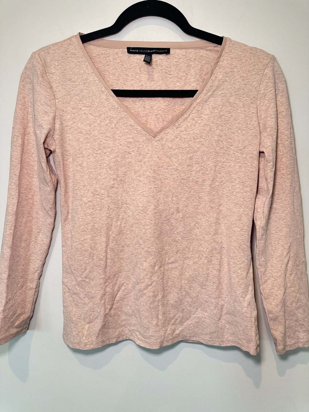BKE Core women's size S ribbed t-shirt brown heather v-neck long sleeves